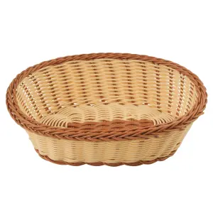 Koszyk na pieczywo owalny 26 × 21 cm kremowo-brązowy