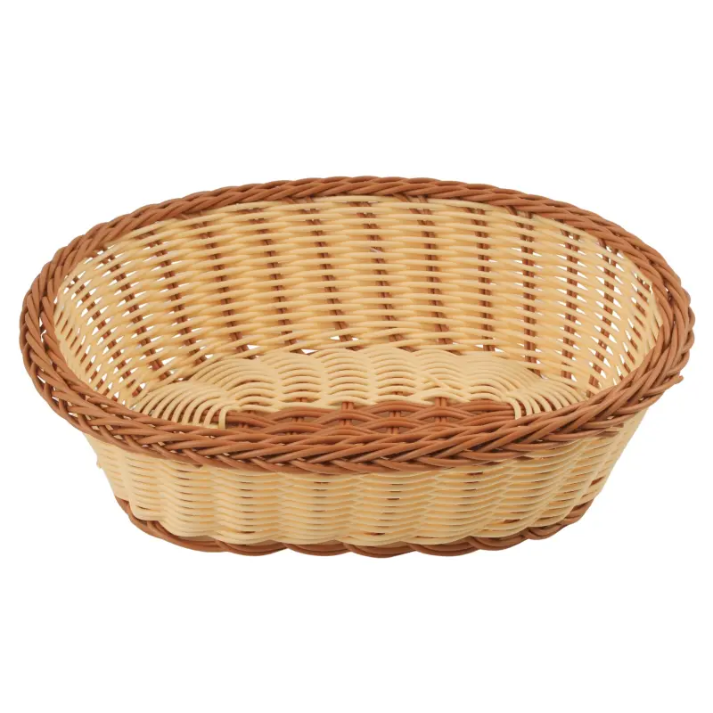 Koszyk na pieczywo owalny 26 × 21 cm kremowo-brązowy