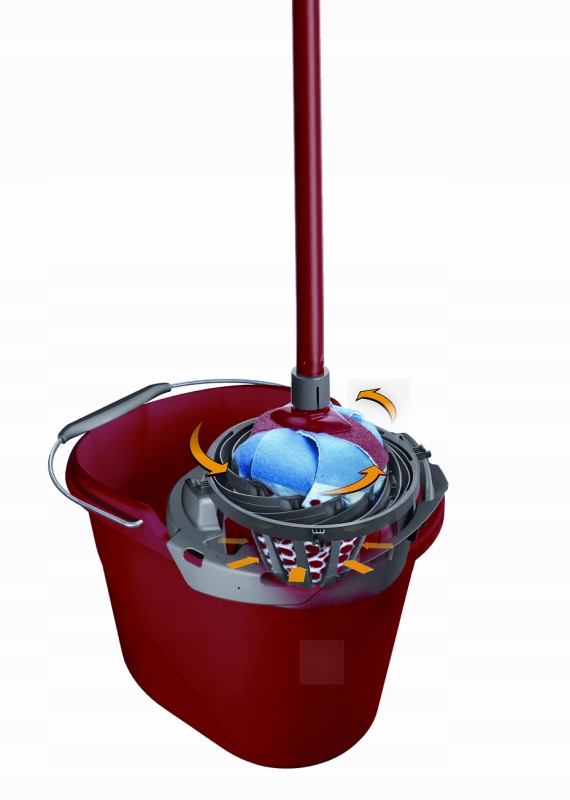 Wiadro z wyciskaczem Vileda SuperMocio Torsion Power czerwone