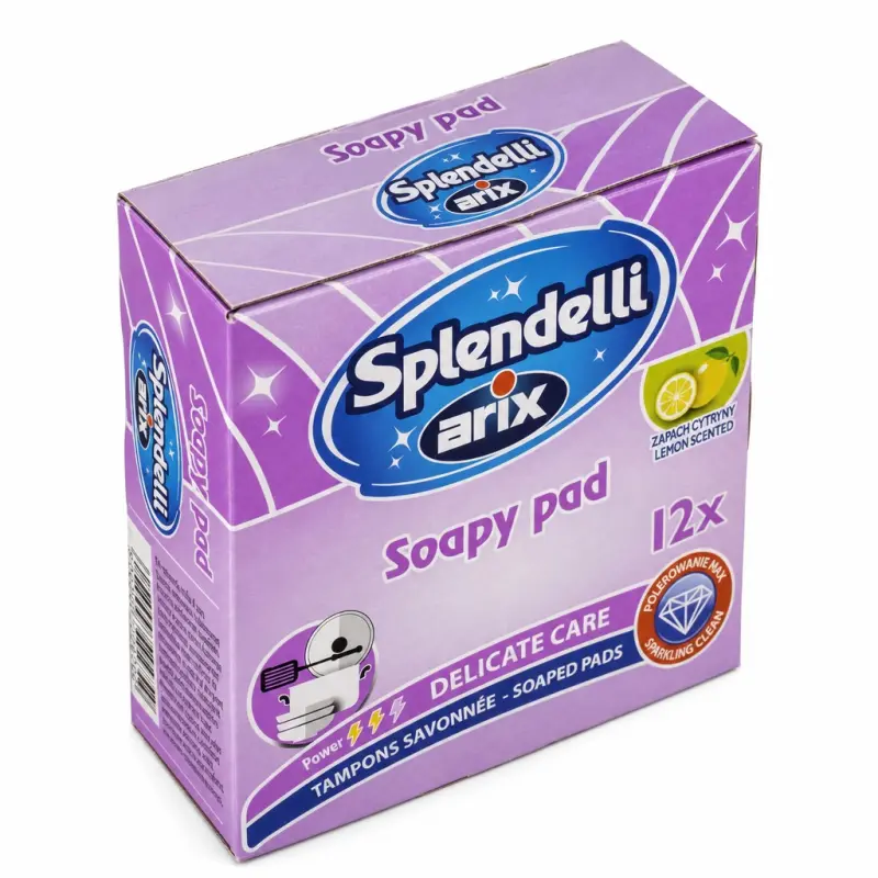 Czyściki Arix Splendelli z wełny stalowej z mydłem cytrynowe 12 szt.