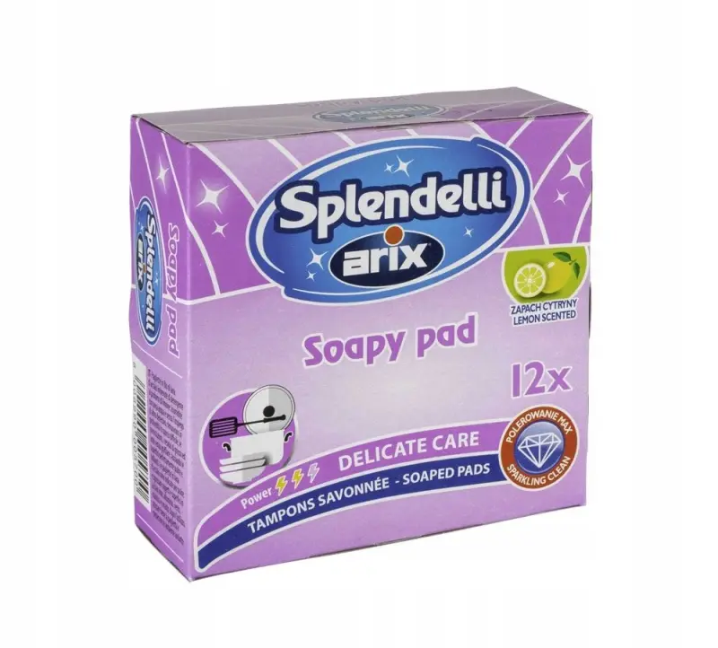 Czyściki Arix Splendelli z wełny stalowej z mydłem cytrynowe 12 szt.