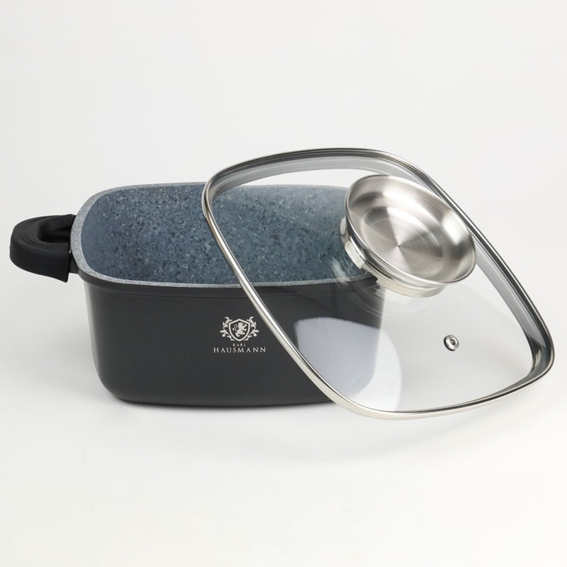 Garnek kwadratowy Karl Hausmann 4,4 l 24 cm non-stick z pokrywą