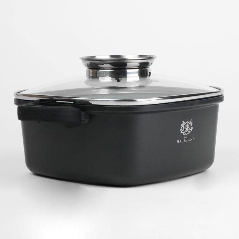 Garnek kwadratowy Karl Hausmann 4,4 l 24 cm non-stick z pokrywą