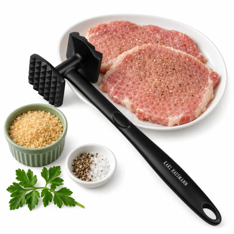 Tłuczek do mięsa Karl Hausmann GLOSSY 23 cm czarny dwustronny
