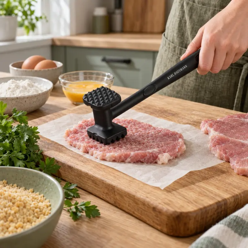 Tłuczek do mięsa Karl Hausmann GLOSSY 23 cm czarny dwustronny