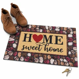 Wycieraczka Domik Dalia 40 × 60 cm PVC HOME sweet home z sercem