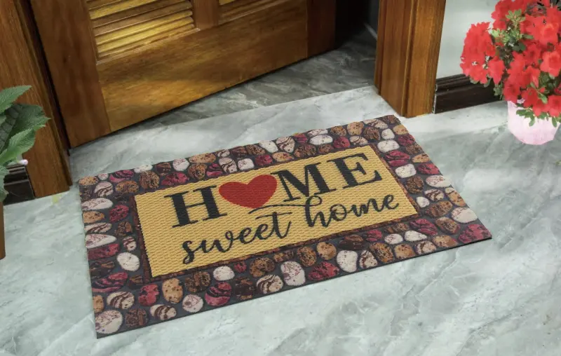 Wycieraczka Domik Dalia 40 × 60 cm PVC HOME sweet home z sercem