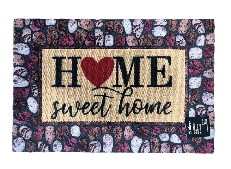 Wycieraczka Domik Dalia 40 × 60 cm PVC HOME sweet home z sercem
