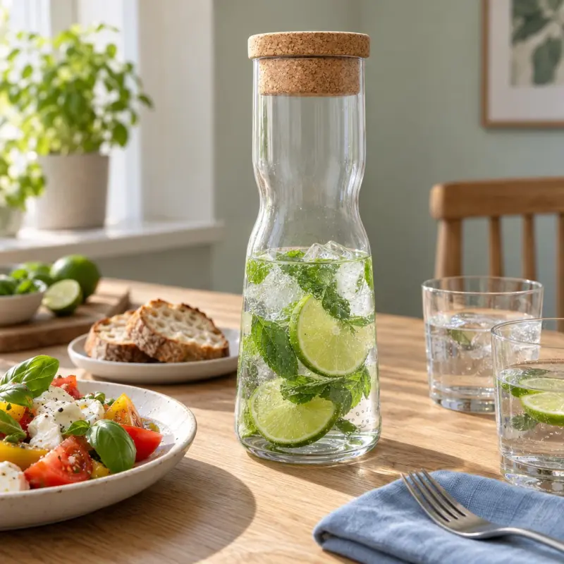 Karafka Krosno Splendour 1000 ml szklana z naturalnym korkiem