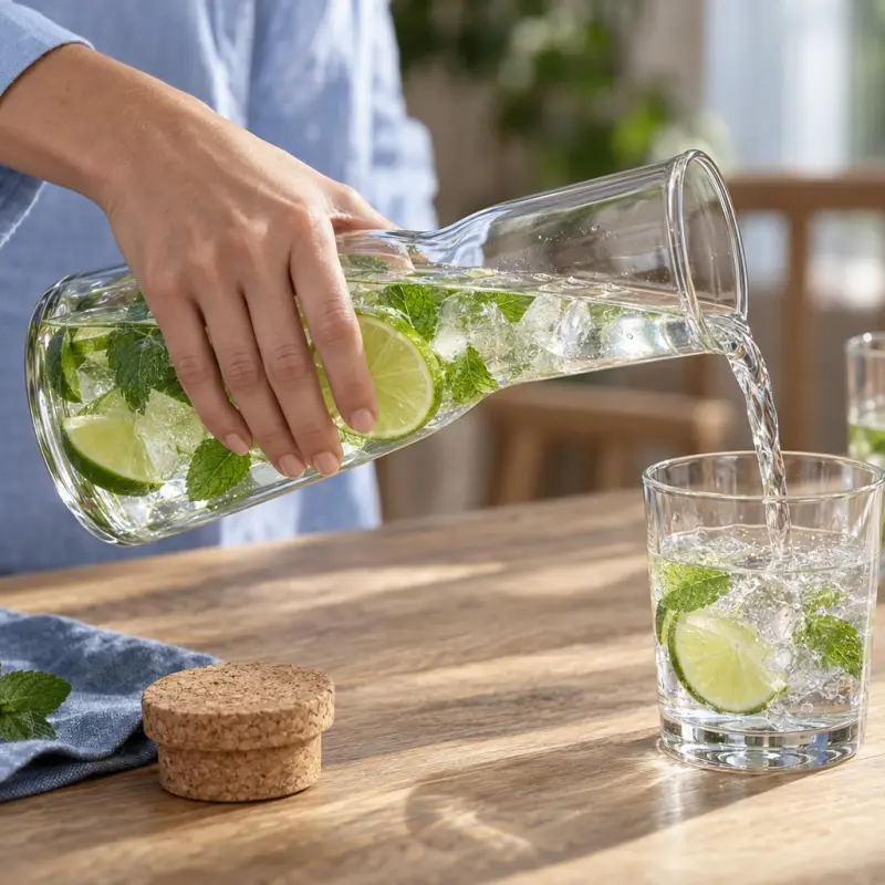 Karafka Krosno Splendour 1000 ml szklana z naturalnym korkiem