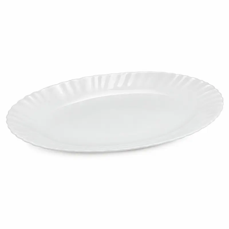 Półmisek owalny szklany Prima Deco OPAL 25 cm biały