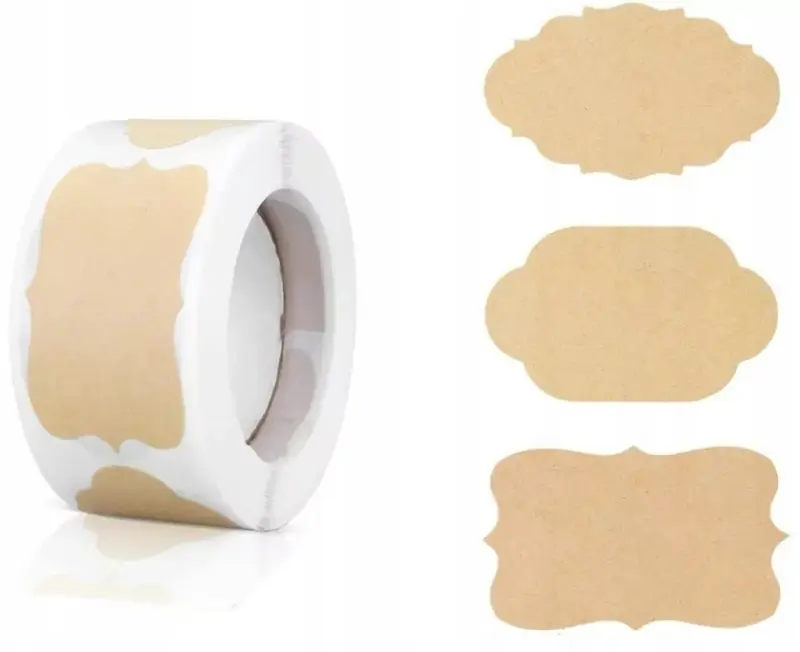Etykiety samoprzylepne na słoiki Pronett brązowe 250 szt. 3 × 5 cm