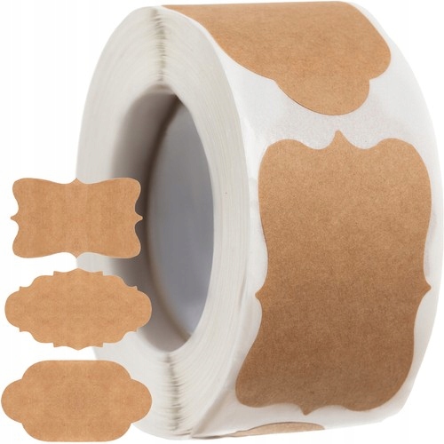 Etykiety samoprzylepne na słoiki Pronett brązowe 250 szt. 3 × 5 cm