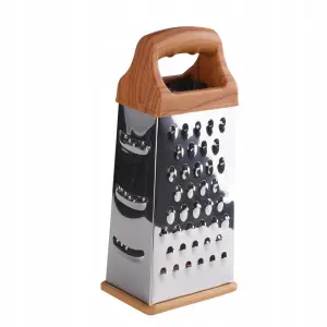 Tarka czterostronna nierdzewna 24 cm z brązowym uchwytem