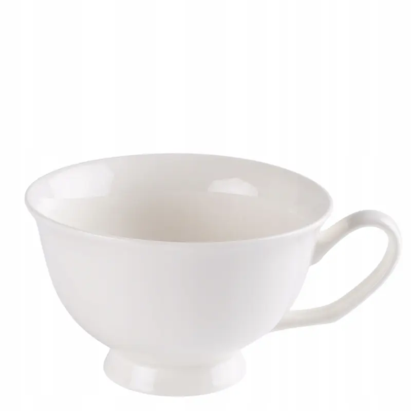 Filiżanka ze spodkiem Prima Deco porcelanowa 220 ml kremowa