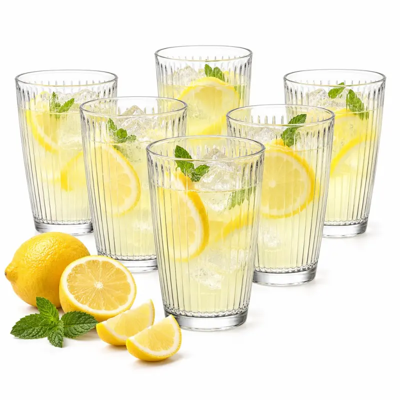 Szklanki LAV Hestia HES256 415 ml 6 szt. z pionowymi żłobieniami