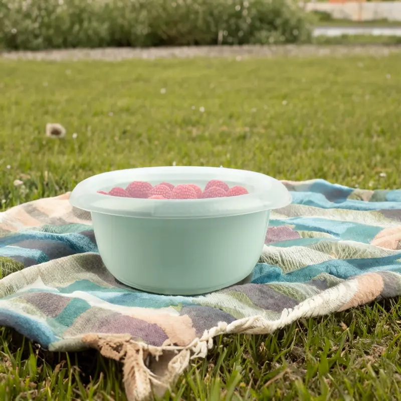 POJEMNIK Z POKRYWKĄ OKRĄGŁY ZAMYKANA MISKA NA ŻYWNOŚĆ 25CM PLASTIKOWY 2,75L
