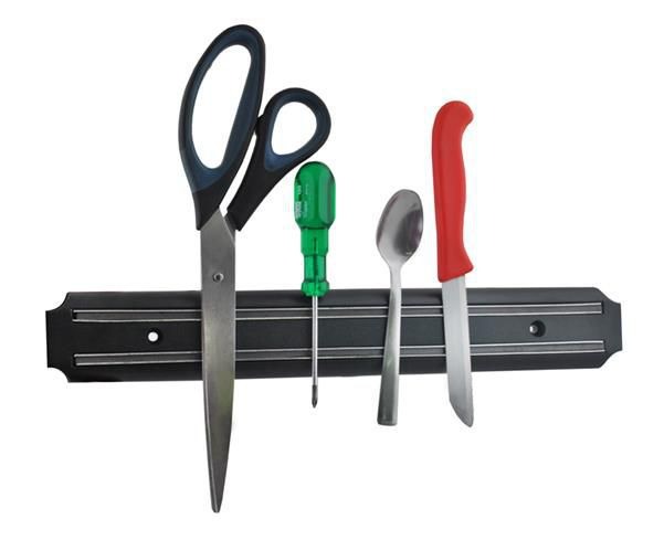 Listwa magnetyczna na noże 33 cm czarna z elementami montażowymi
