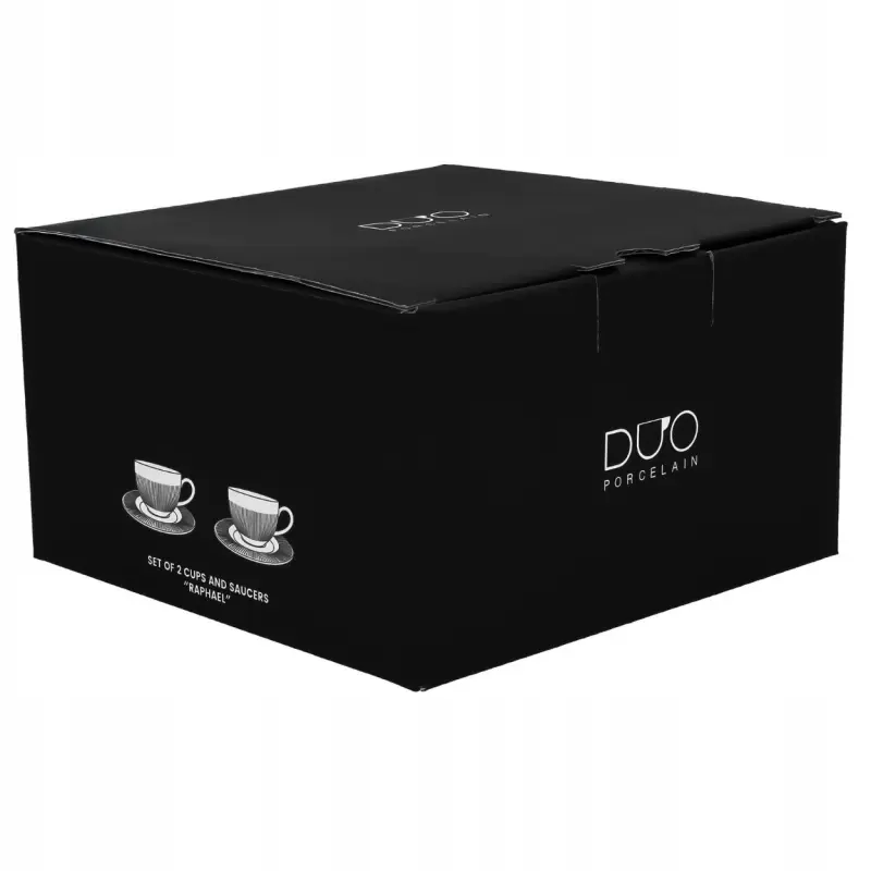 Filiżanki do espresso Duo 100 ml porcelanowe białe 2 szt. ze spodkami