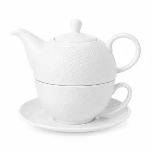 Filiżanka z dzbankiem i spodkiem Duo DIAMOND 300 ml porcelana