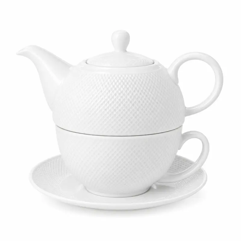 Filiżanka z dzbankiem i spodkiem Duo DIAMOND 300 ml porcelana