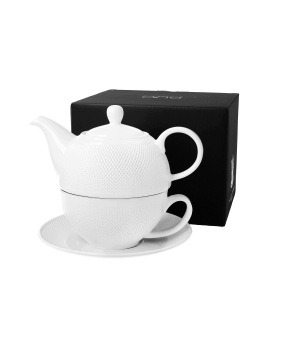 Filiżanka z dzbankiem i spodkiem Duo DIAMOND 300 ml porcelana