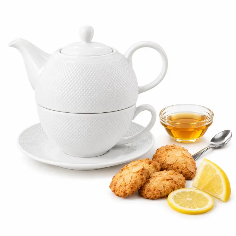 Filiżanka z dzbankiem i spodkiem Duo DIAMOND 300 ml porcelana