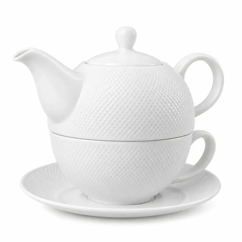 Filiżanka z dzbankiem i spodkiem Duo DIAMOND 300 ml porcelana