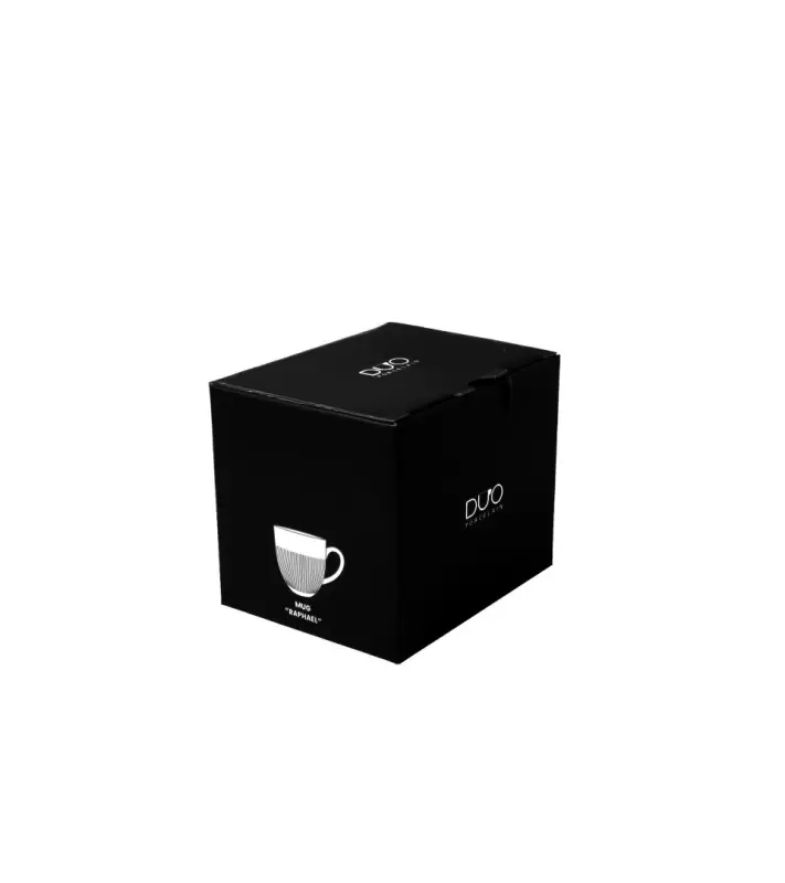 Kubek DUO RAPHAEL porcelanowy biały 370 ml z pionowymi żłobieniami