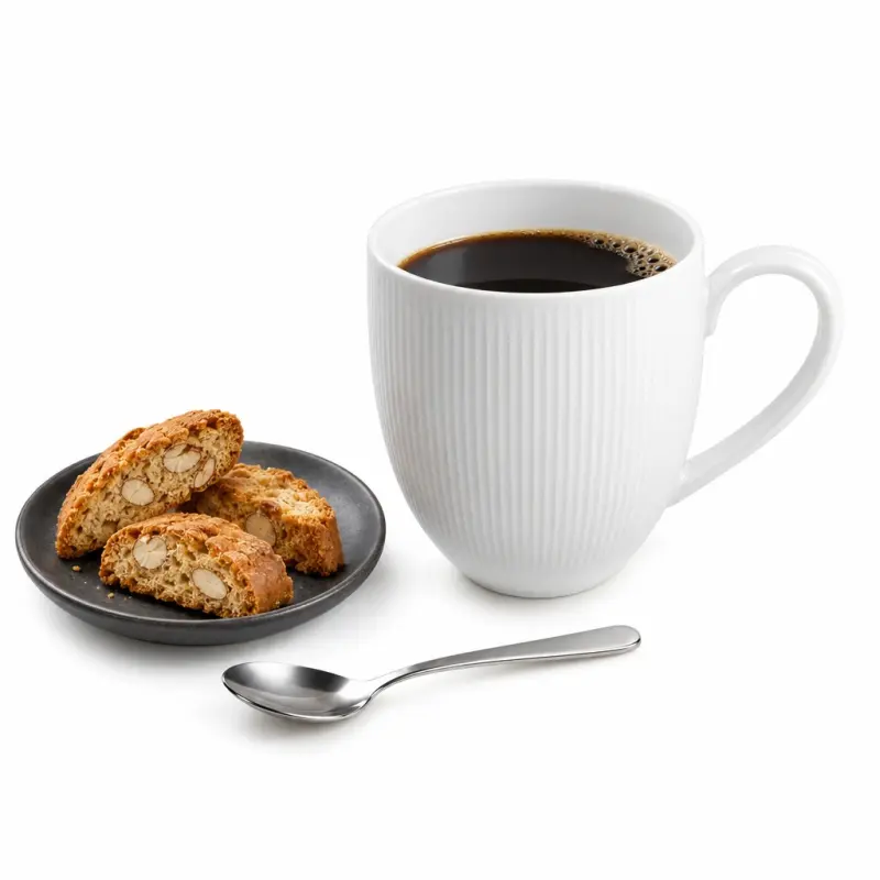 Kubek DUO RAPHAEL porcelanowy biały 370 ml z pionowymi żłobieniami