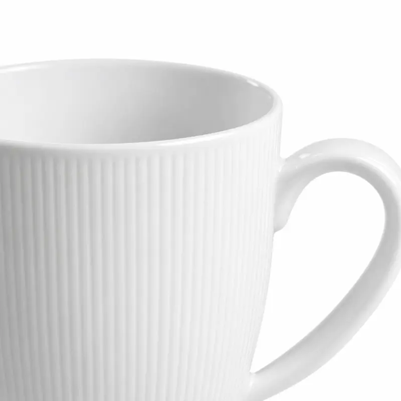 Kubek DUO RAPHAEL porcelanowy biały 370 ml z pionowymi żłobieniami
