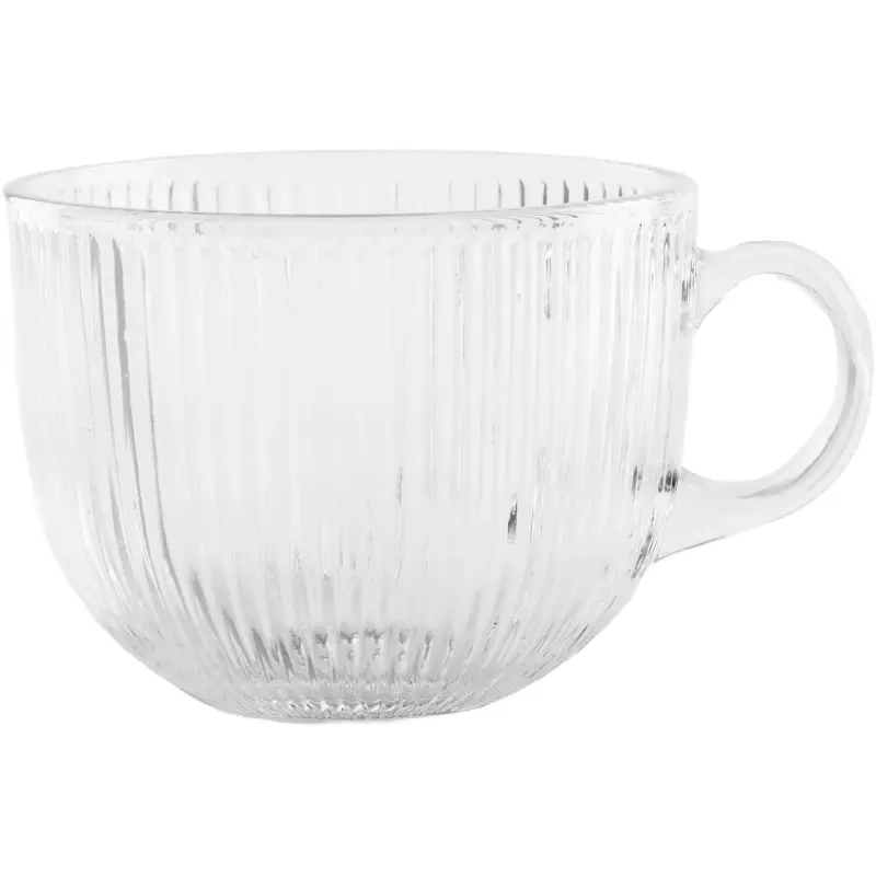 Kubek szklany Festa Italia Stripes 500 ml z uchem w pionowe paski