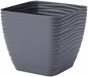 Doniczka tworzywo sztuczne szary Form-Plastic 16,7 cm x 16,7 x 15,4 cm