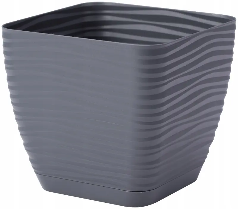 Doniczka tworzywo sztuczne szary Form-Plastic 16,7 cm x 16,7 x 15,4 cm