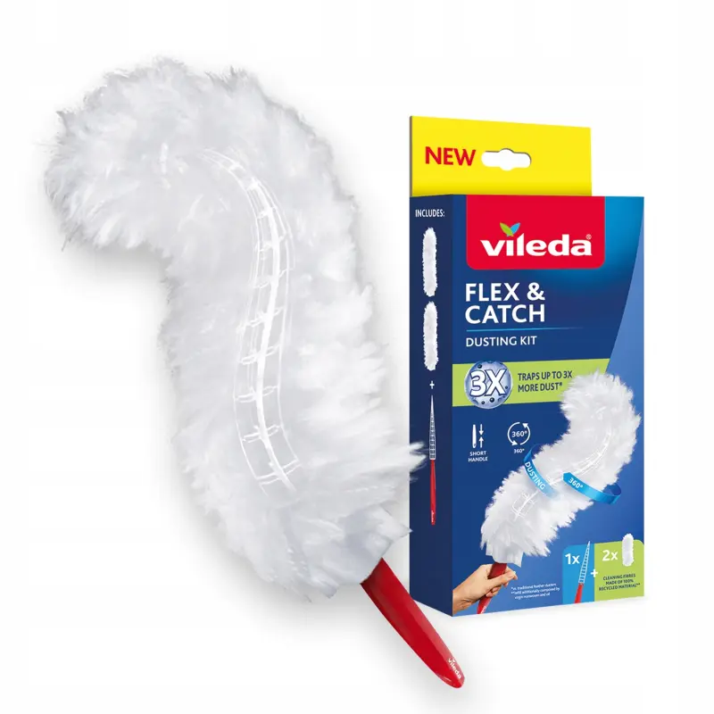 Vileda Flex & Catch Miotełka do kurzu z krótką rączką 2 wkłady