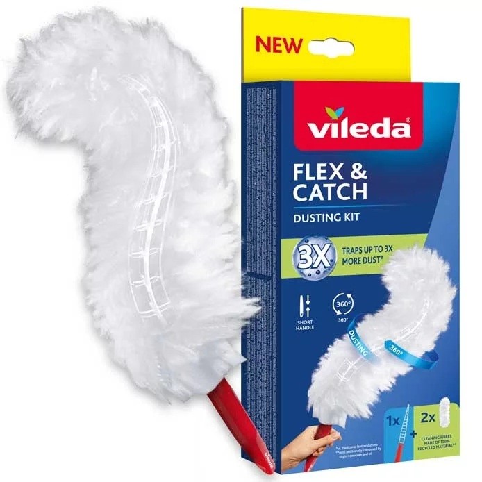 Vileda Flex & Catch Miotełka do kurzu z krótką rączką 2 wkłady
