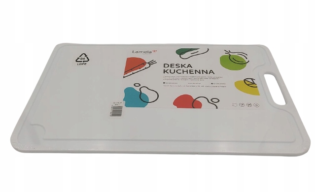 Deska kuchenna do krojenia LAMELA plastik 44 x 28 cm biała