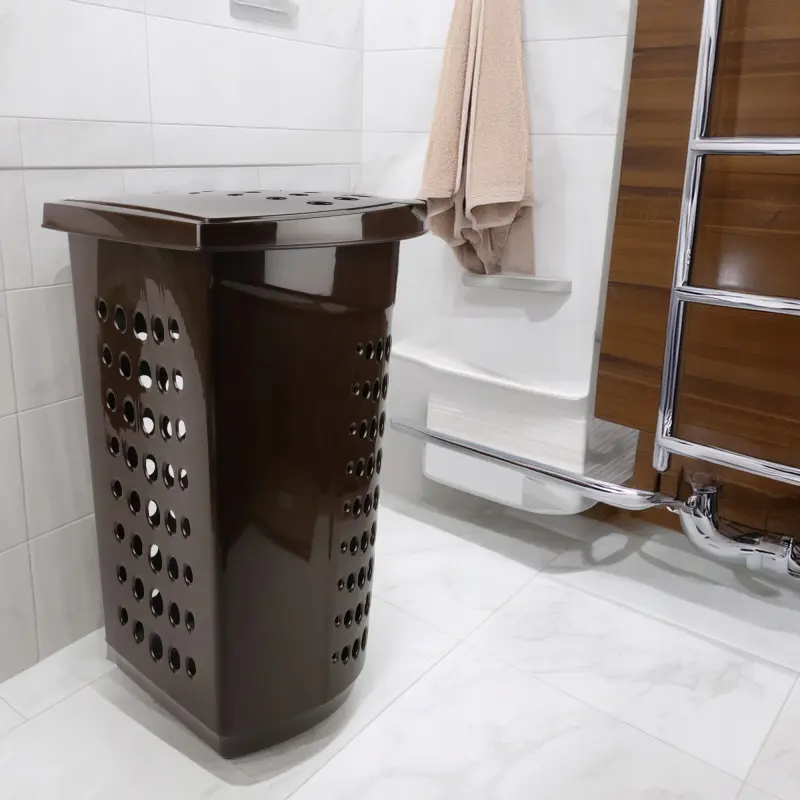 Kosz wolnostojący na pranie Viking 45l brązowy