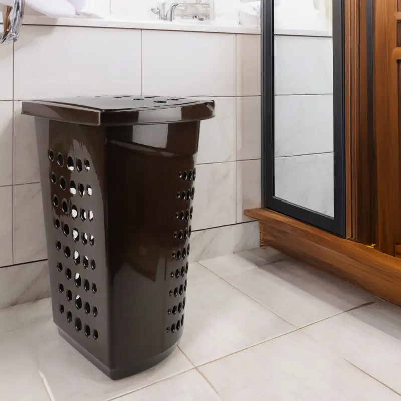 Kosz wolnostojący na pranie Viking 45l brązowy