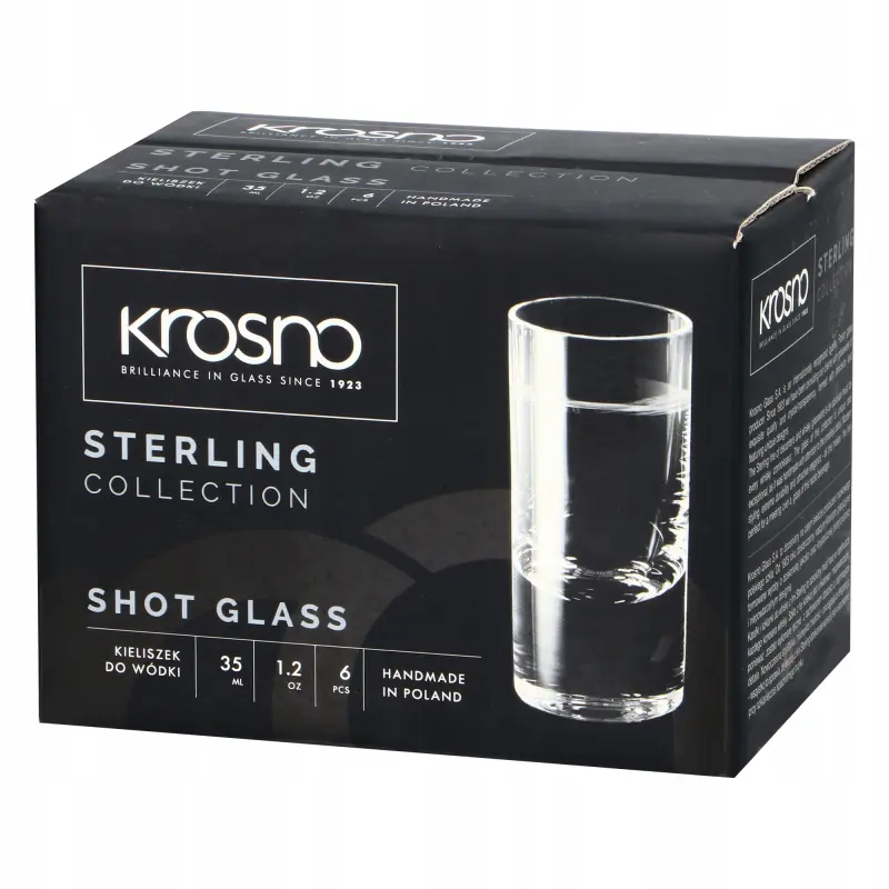 Kieliszki do wódki Krosno STERLING bezbarwny 35ml 6 szt.