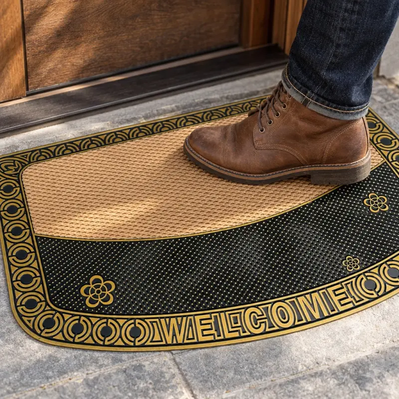 Wycieraczka Domik Kamelia PVC z napisem WELCOME