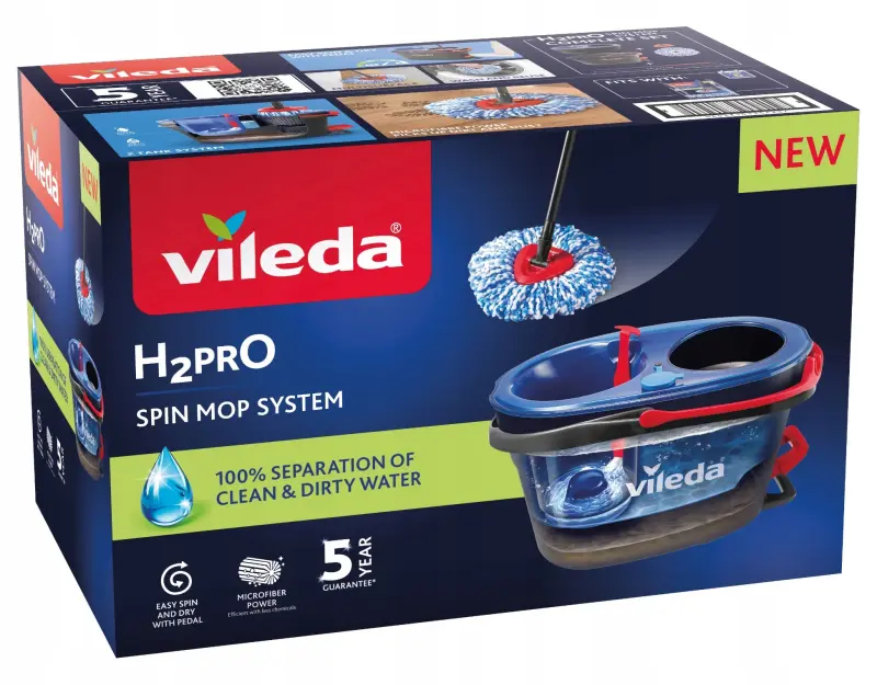 Mop obrotowy Vileda H2prO wiadro z systemem czystej wody