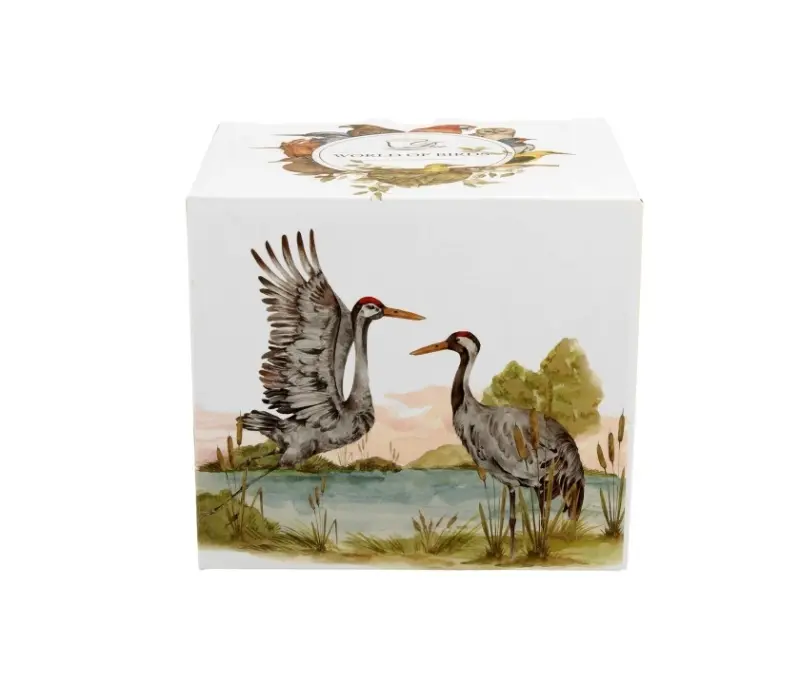Kubek porcelanowy Duo Ptasi Świat Żurawie 650 ml w pudełku