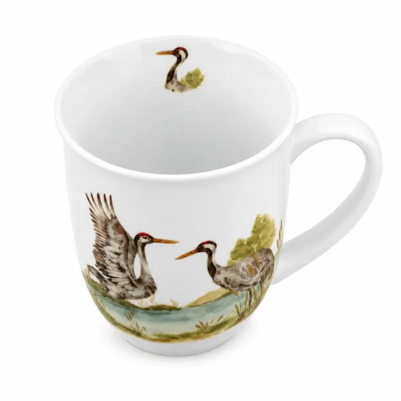 Kubek porcelanowy Duo Ptasi Świat Żurawie 650 ml w pudełku