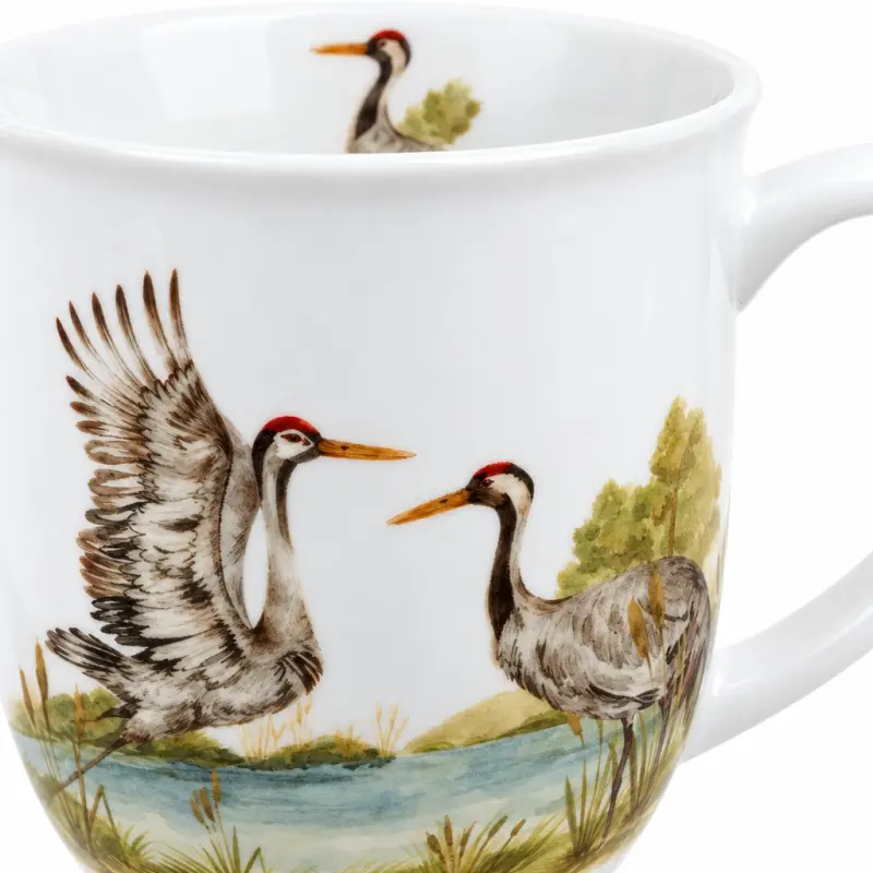 Kubek porcelanowy Duo Ptasi Świat Żurawie 650 ml w pudełku