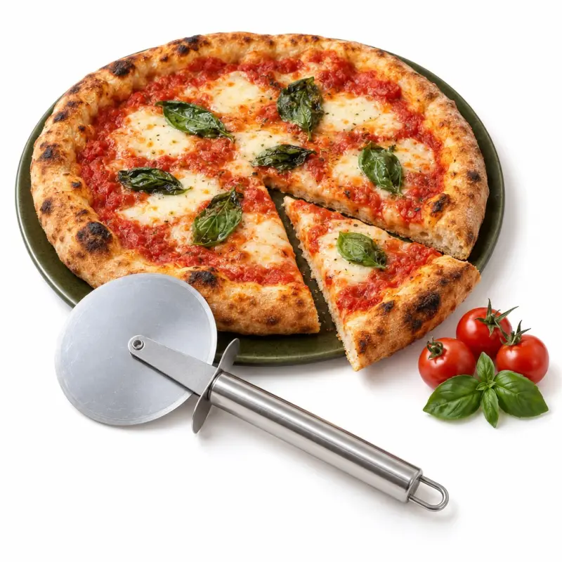 Nóż krążkowy do pizzy ze stali nierdzewnej z pętlą do zawieszania