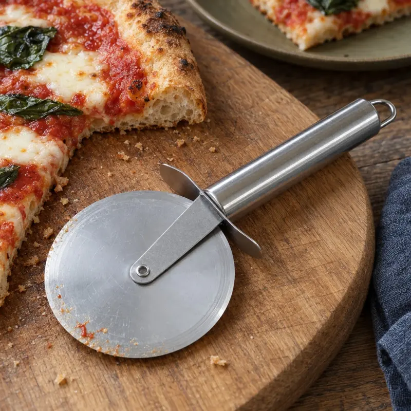 Nóż krążkowy do pizzy ze stali nierdzewnej z pętlą do zawieszania