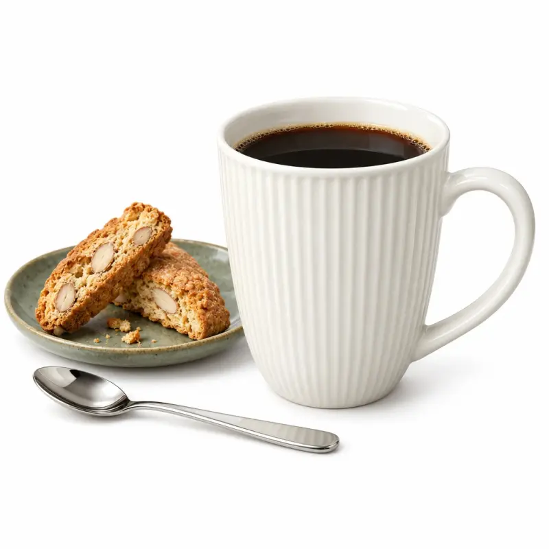 Kubek porcelanowy prążkowany 330 ml biały z uchem