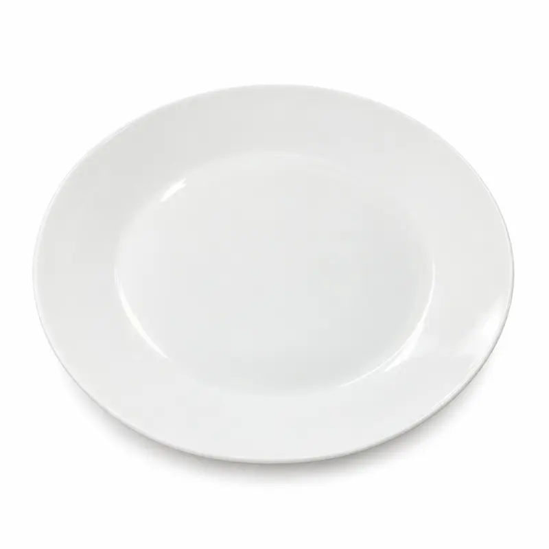 Talerz deserowy porcelanowy 20 cm biały gładki S874