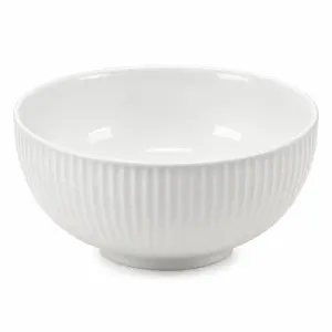 Miska porcelanowa biała w prążki 15 cm 750 ml